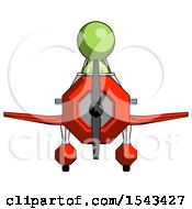 Poster, Art Print Of Green Design Mascot Man In Geebee Stunt Plane Front View