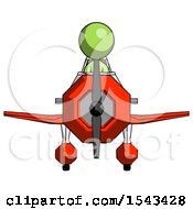 Poster, Art Print Of Green Design Mascot Woman In Geebee Stunt Plane Front View