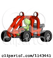 Poster, Art Print Of Green Design Mascot Man Riding Sports Buggy Side Angle View