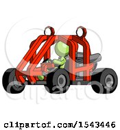 Poster, Art Print Of Green Design Mascot Woman Riding Sports Buggy Side Angle View