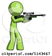 Poster, Art Print Of Green Design Mascot Man Shooting Sniper Rifle