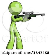 Poster, Art Print Of Green Design Mascot Woman Shooting Sniper Rifle