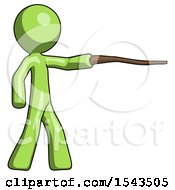 Poster, Art Print Of Green Design Mascot Man Pointing With Hiking Stick