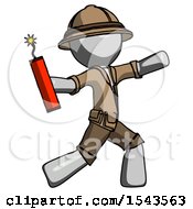 Poster, Art Print Of Gray Explorer Ranger Man Throwing Dynamite