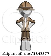 Poster, Art Print Of Gray Explorer Ranger Man Hands On Hips