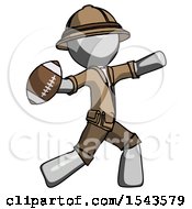 Gray Explorer Ranger Man Throwing Football