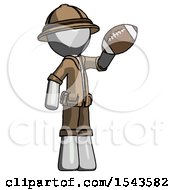 Poster, Art Print Of Gray Explorer Ranger Man Holding Football Up