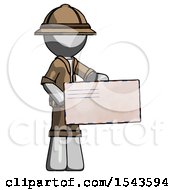 Poster, Art Print Of Gray Explorer Ranger Man Presenting Large Envelope