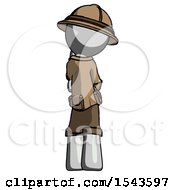 Poster, Art Print Of Gray Explorer Ranger Man Thinking Wondering Or Pondering Rear View