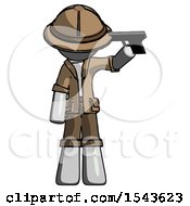 Gray Explorer Ranger Man Suicide Gun Pose