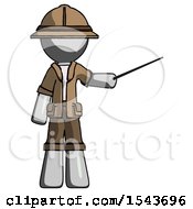 Poster, Art Print Of Gray Explorer Ranger Man Teacher Or Conductor With Stick Or Baton Directing