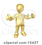 Gold Person Such As A Boss Or Manager Holding A Strand Of Paper People Symbolizing Control Or Teamwork