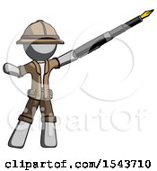 Poster, Art Print Of Gray Explorer Ranger Man Pen Is Mightier Than The Sword Calligraphy Pose