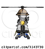 Gray Explorer Ranger Man Flying In Gyrocopter Front View