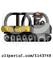 Poster, Art Print Of Gray Explorer Ranger Man Driving Amphibious Tracked Vehicle Side Angle View
