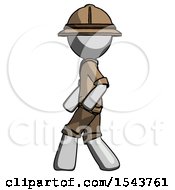 Poster, Art Print Of Gray Explorer Ranger Man Walking Left Side View