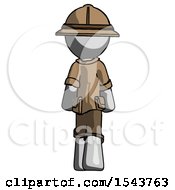 Poster, Art Print Of Gray Explorer Ranger Man Walking Away Back View