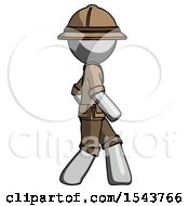 Poster, Art Print Of Gray Explorer Ranger Man Walking Right Side View