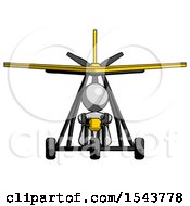 Poster, Art Print Of Gray Design Mascot Woman In Ultralight Plane Front View