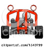 Poster, Art Print Of Gray Design Mascot Man Riding Sports Buggy Front View