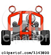 Poster, Art Print Of Gray Design Mascot Woman Riding Sports Buggy Front View