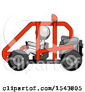 Poster, Art Print Of Gray Design Mascot Man Riding Sports Buggy Side View