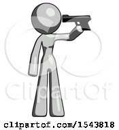 Gray Design Mascot Woman Suicide Gun Pose