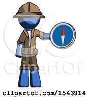 Blue Explorer Ranger Man Holding A Large Compass