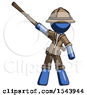 Poster, Art Print Of Blue Explorer Ranger Man Bo Staff Pointing Up Pose