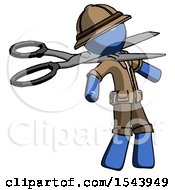 Poster, Art Print Of Blue Explorer Ranger Man Scissor Beheading Office Worker Execution