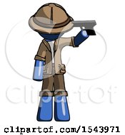 Blue Explorer Ranger Man Suicide Gun Pose