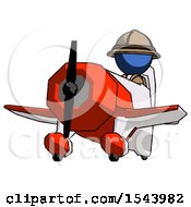 Poster, Art Print Of Blue Explorer Ranger Man Flying In Geebee Stunt Plane Viewed From Below