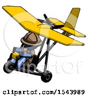 Poster, Art Print Of Blue Explorer Ranger Man In Ultralight Aircraft Top Side View