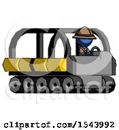 Poster, Art Print Of Blue Explorer Ranger Man Driving Amphibious Tracked Vehicle Side Angle View