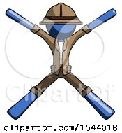 Poster, Art Print Of Blue Explorer Ranger Man With Arms And Legs Stretched Out