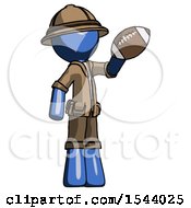 Blue Explorer Ranger Man Holding Football Up