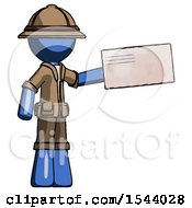 Poster, Art Print Of Blue Explorer Ranger Man Holding Large Envelope