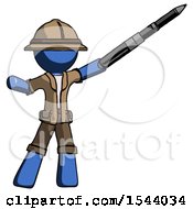 Blue Explorer Ranger Man Demonstrating That Indeed The Pen Is Mightier