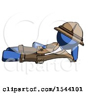 Poster, Art Print Of Blue Explorer Ranger Man Reclined On Side