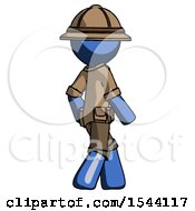 Poster, Art Print Of Blue Explorer Ranger Man Walking Away Direction Right View