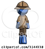 Poster, Art Print Of Blue Explorer Ranger Man Walking Away Back View