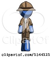 Poster, Art Print Of Blue Explorer Ranger Man Walking Front View