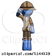 Poster, Art Print Of Blue Explorer Ranger Man Soldier Salute Pose