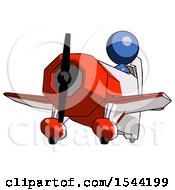 Poster, Art Print Of Blue Design Mascot Woman Flying In Geebee Stunt Plane Viewed From Below