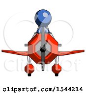 Poster, Art Print Of Blue Design Mascot Man In Geebee Stunt Plane Front View