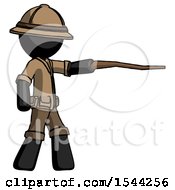 Poster, Art Print Of Black Explorer Ranger Man Pointing With Hiking Stick