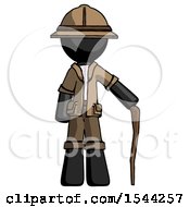 Poster, Art Print Of Black Explorer Ranger Man Standing With Hiking Stick