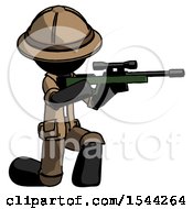 Poster, Art Print Of Black Explorer Ranger Man Kneeling Shooting Sniper Rifle