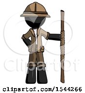 Poster, Art Print Of Black Explorer Ranger Man Holding Staff Or Bo Staff