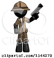 Poster, Art Print Of Black Explorer Ranger Man Holding Handgun